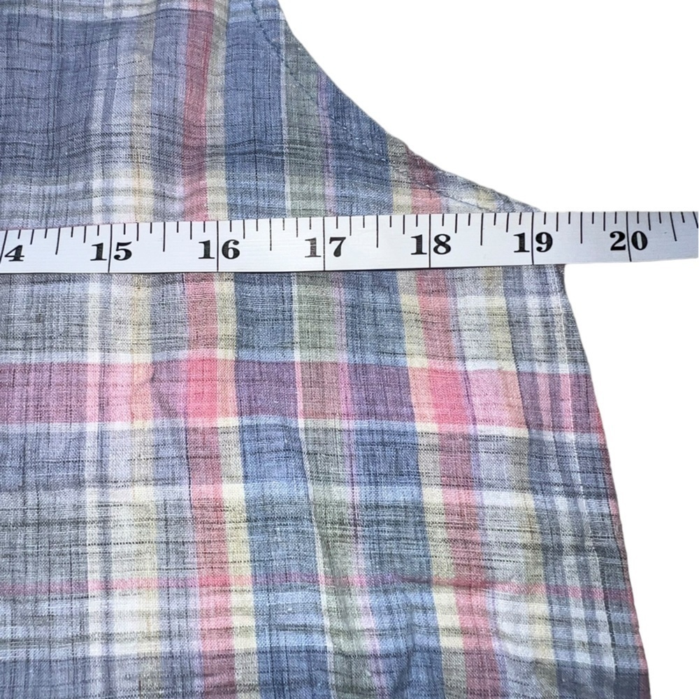 Vintage 90s MODA intl (Victoria’s Secret) sleeveless plaid top, cotton, L. - Picture 2 of 7